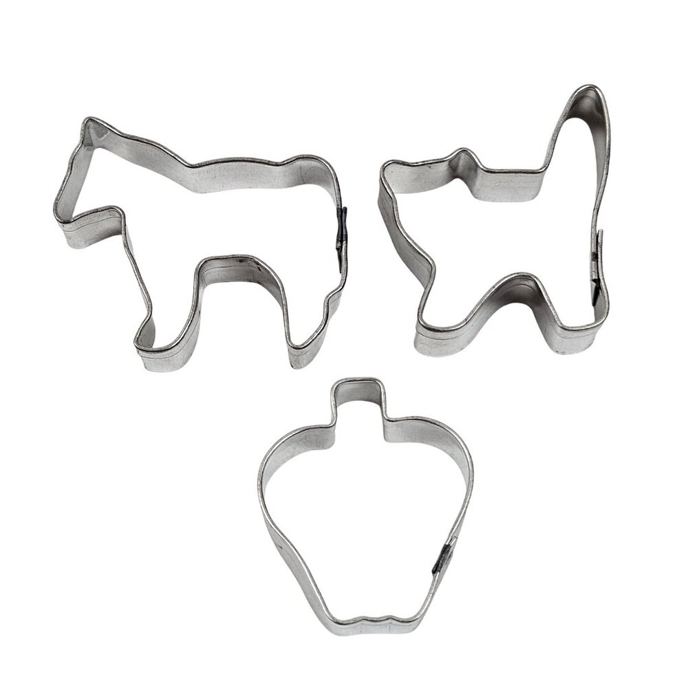 Vintage Mini Cookie Cutters Metal Heart Apple Horse Angel Gingerbread Man Woman - Picture 8 of 12